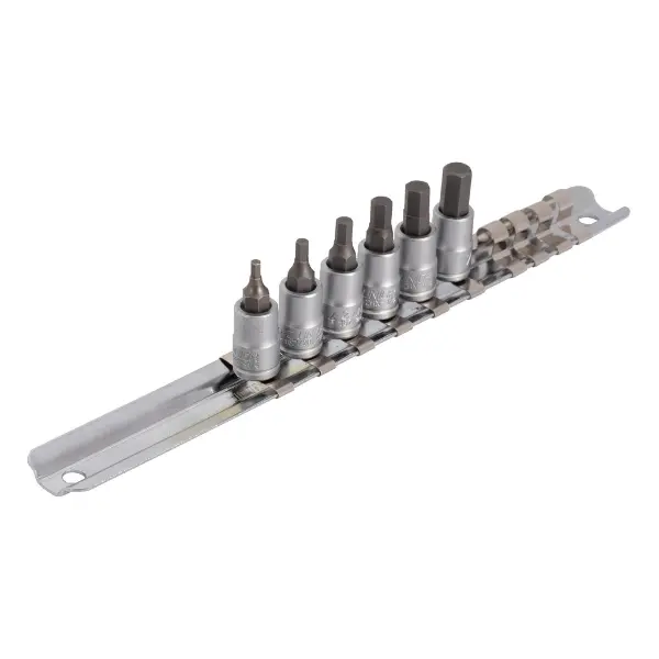 Juego de llaves de vaso con perfil HX 1/4" sobre guía