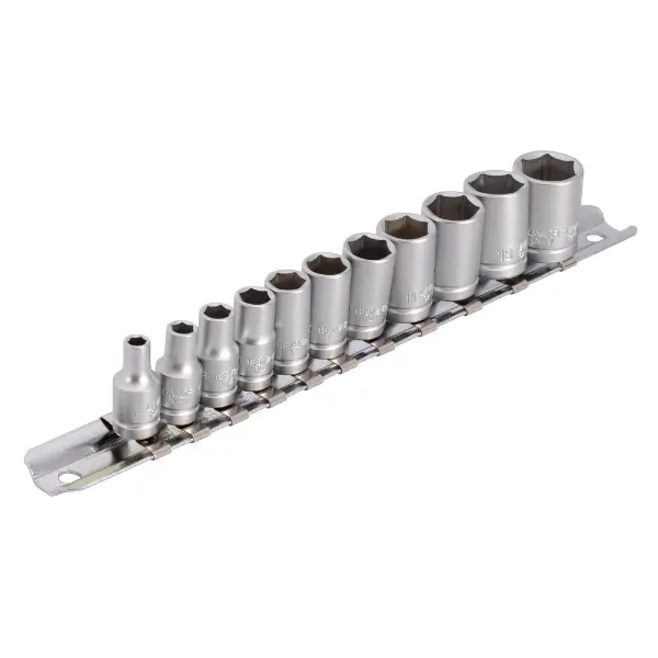 Juego de llaves de vaso 1/4" sobre guía