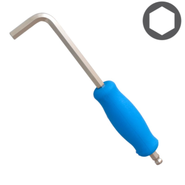 Llave hexagonal esferica acodada con mango 1780/3G