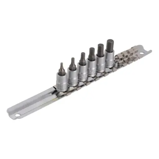 [629697] Juego de llaves de vaso con perfil HX 1/4" sobre guía